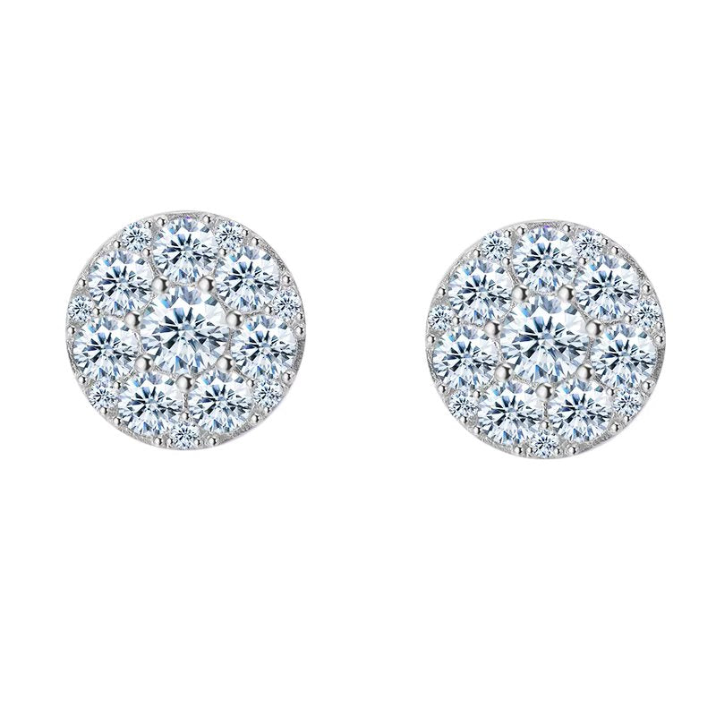 Halo VVS Moissanite Circle Studs earrings