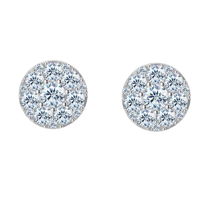 Halo VVS Moissanite Circle Studs earrings
