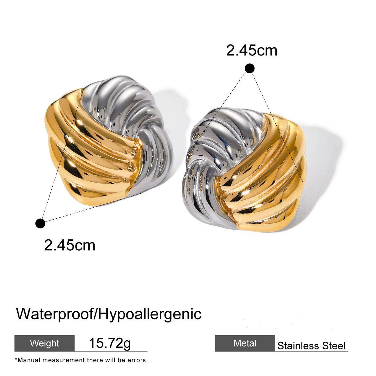 Two Tone Geometric Earrings