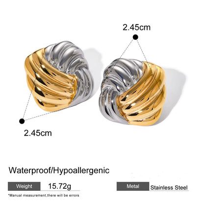 Two Tone Geometric Earrings