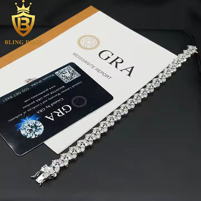 Marquise Moissanite Tennis Bracelet | 9.3mm | 925 Silver