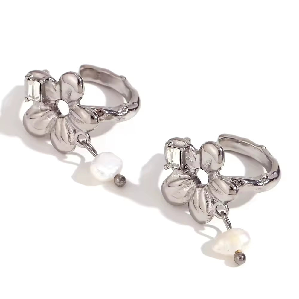 Flower Snake Clip-on Earrings