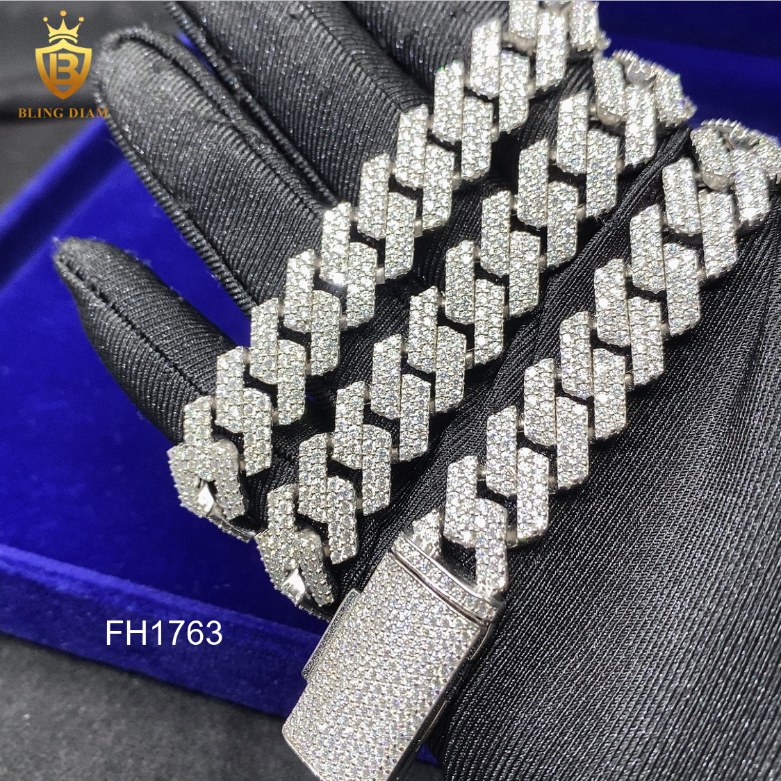 13mm 925 Silver Cuban 2 Rows Chain