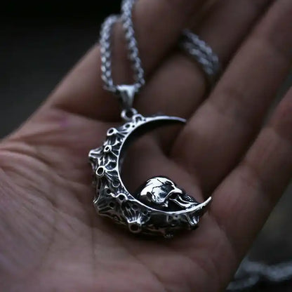 Crescent Skull Necklace