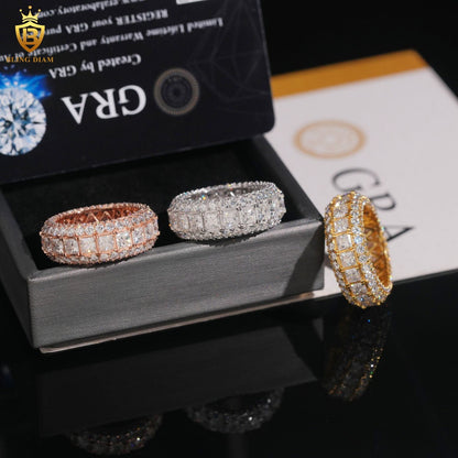 Square stone iced-out ring