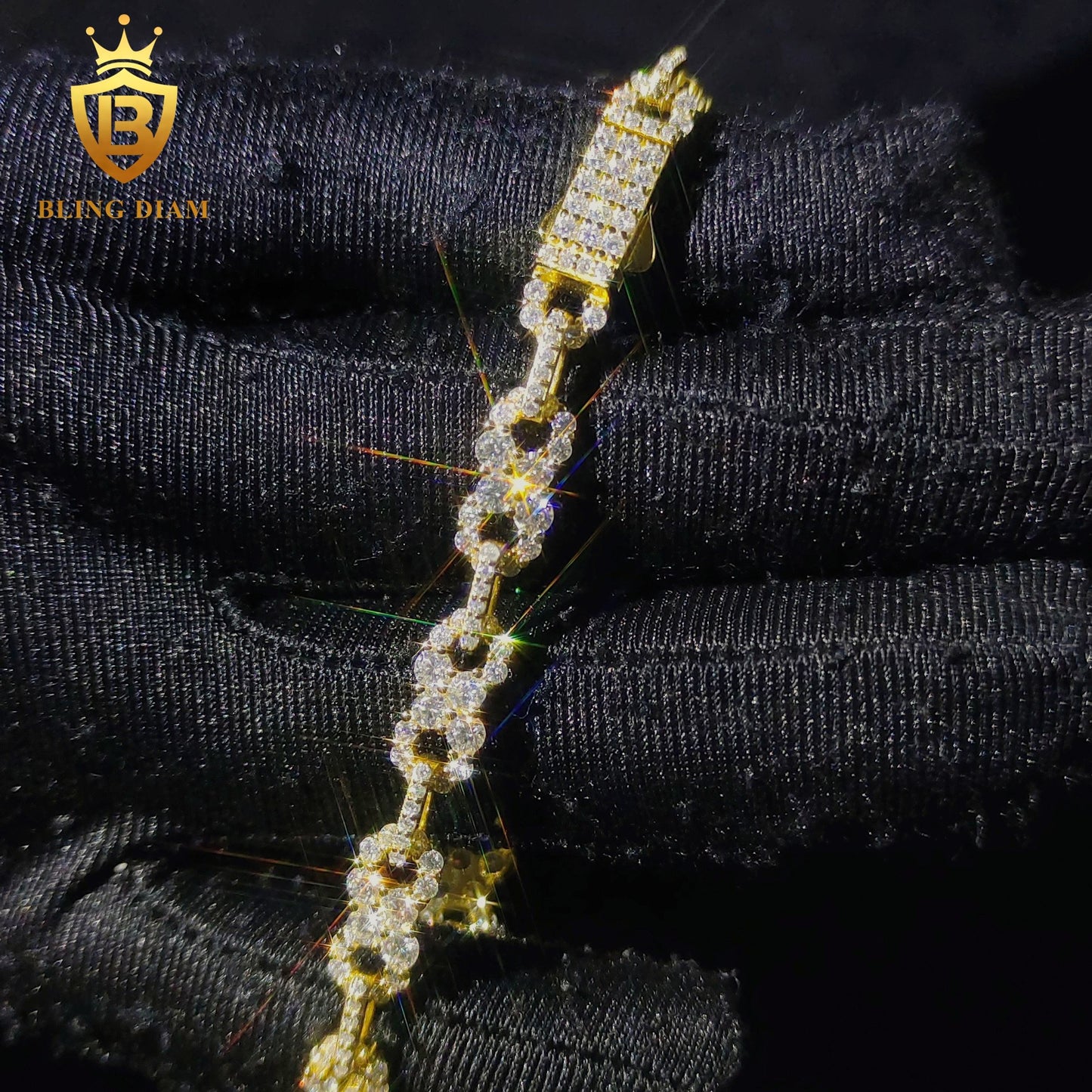 Iced-out moissanite bracelet
