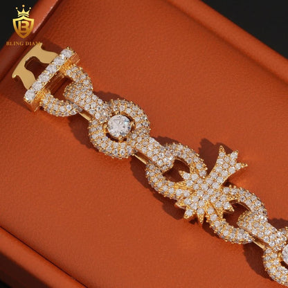 Iced Out Moissanite Cuban Bracelet