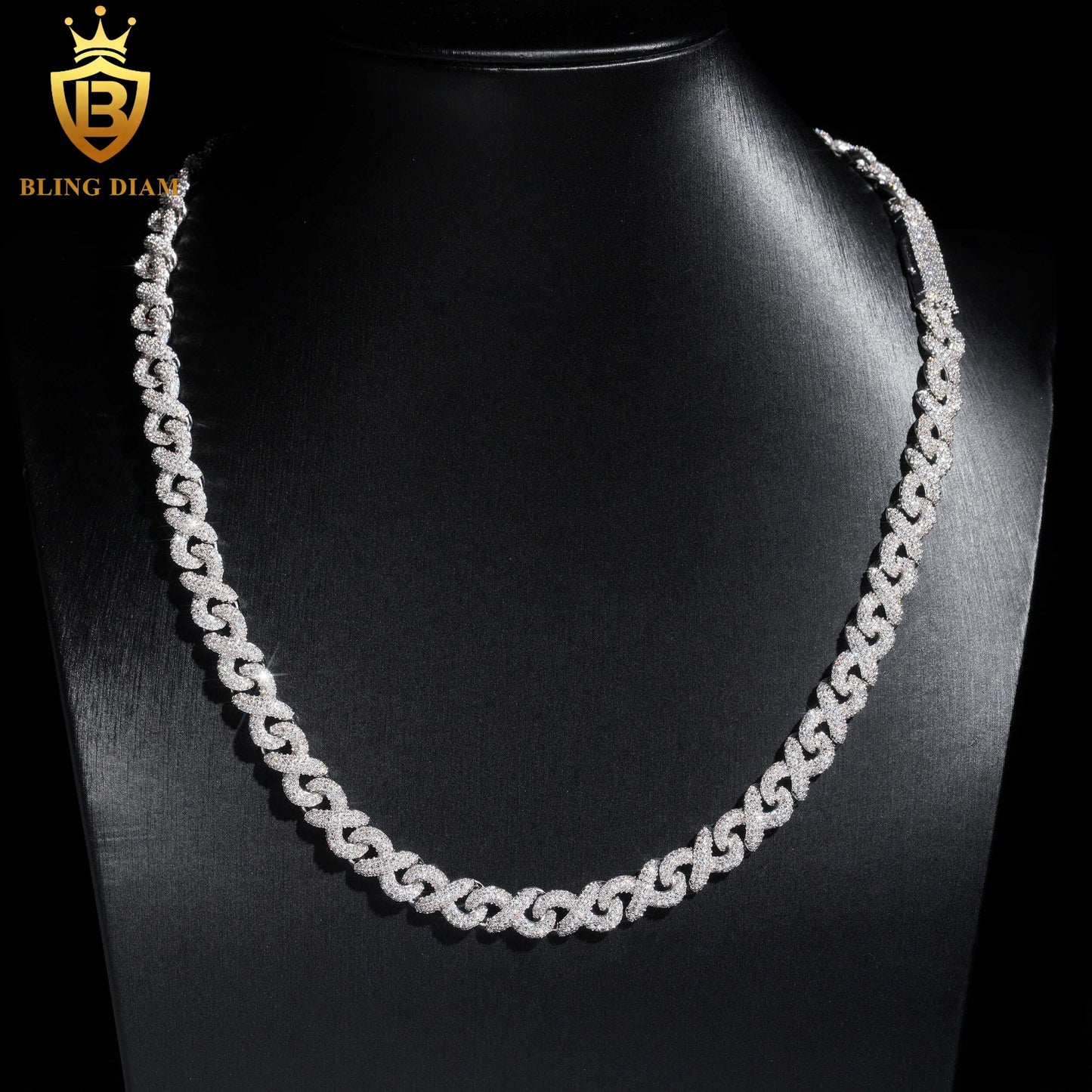 8mm 925 Sterling Silver Moissanite chain