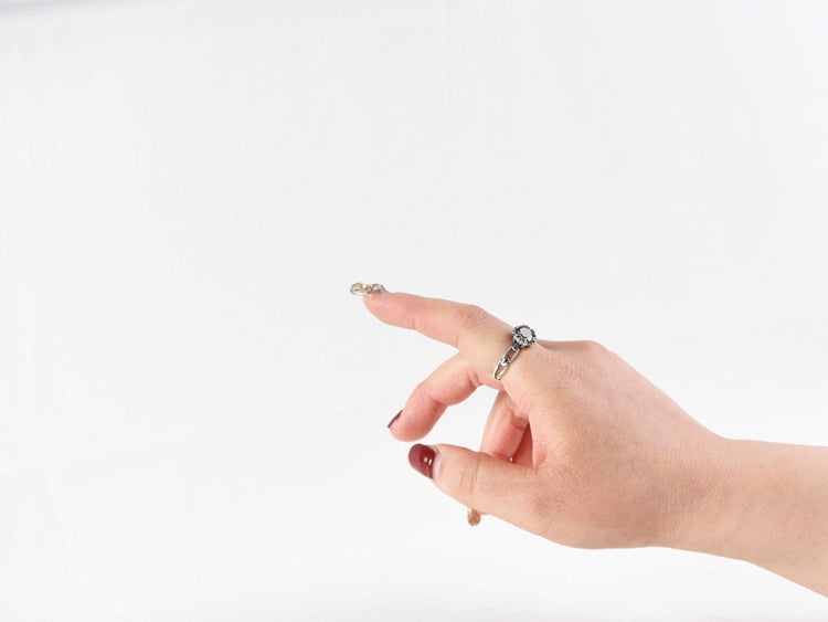 Inlaid Zircon adjustable ring