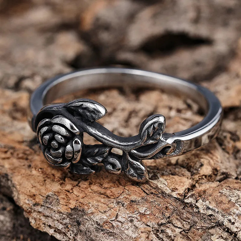 Stainless Steel Floral Ring