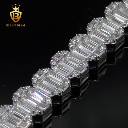 Luxury Baguette Cut Moissanite Tennis Bracelet
