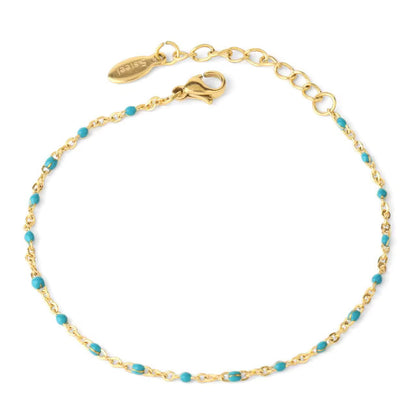Multicolor Enamel Bead Chain Bracelet