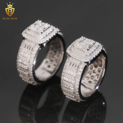 Baguette-cut iced-out ring