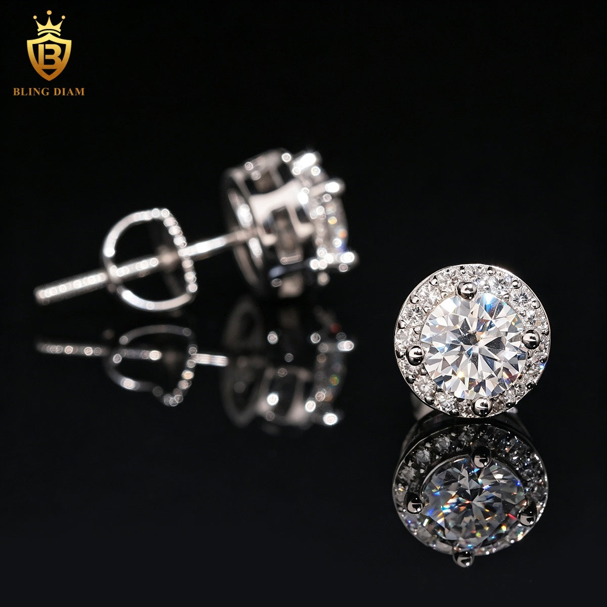 VVS Round Brilliant Moissanite Stud Earrings