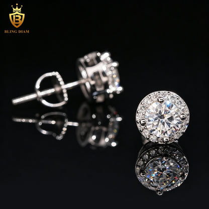 VVS Round Brilliant Moissanite Stud Earrings
