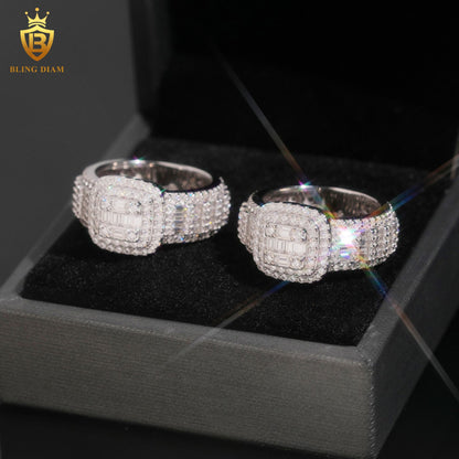 Baguette-cut iced-out ring