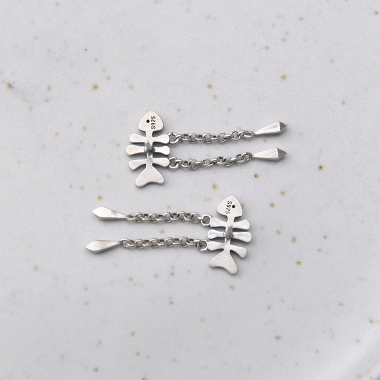 Fishbone Tassel Earrings