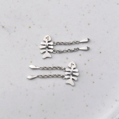Fishbone Tassel Earrings