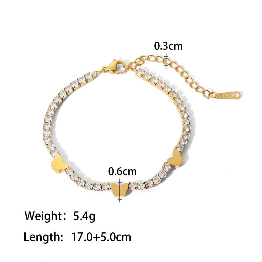 Snake Butterfly Tennis Link Chain Bracelets