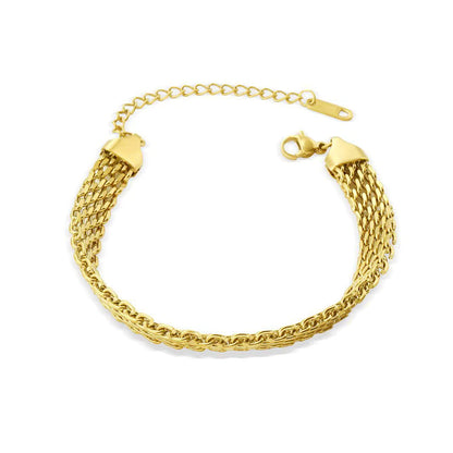 Braided Thick Chain Flat Snake Bone Bracelet
