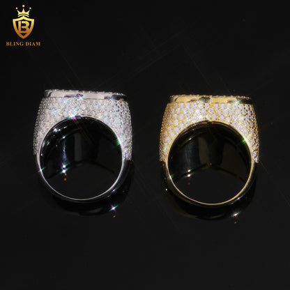 Iced-out men’s moissanite ring