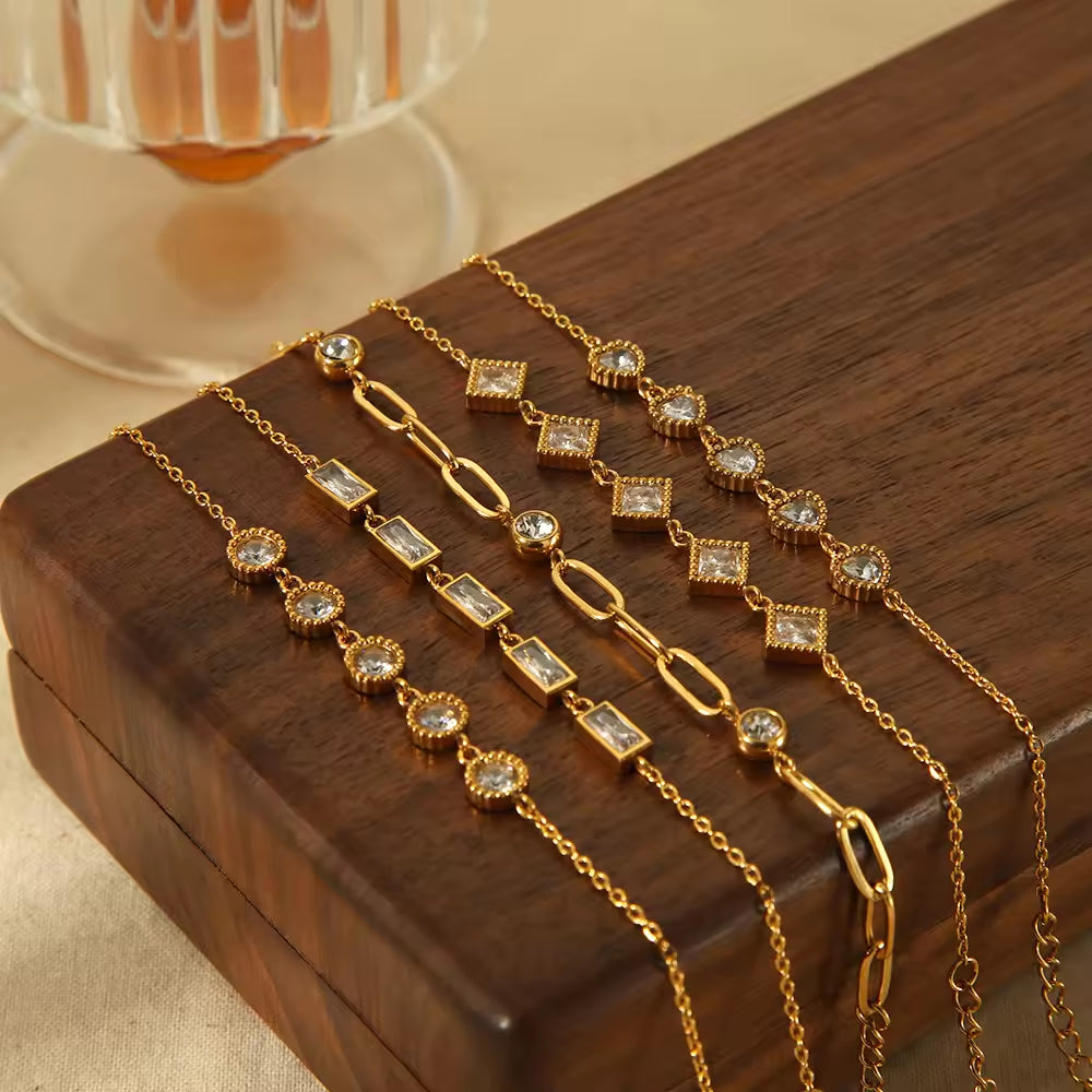 Zircon Dainty Elegant Muliti Charm Bracelet