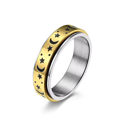 Star Moon Rotatable ring
