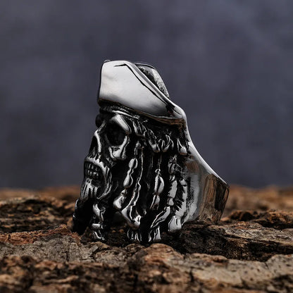 Pirate captain skull ring