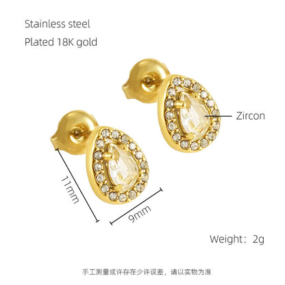 Cubic Zirconia Heart Earrings