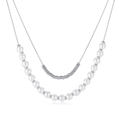 Layered Pearl Bead Necklace