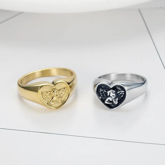 Heart Cherub Ring