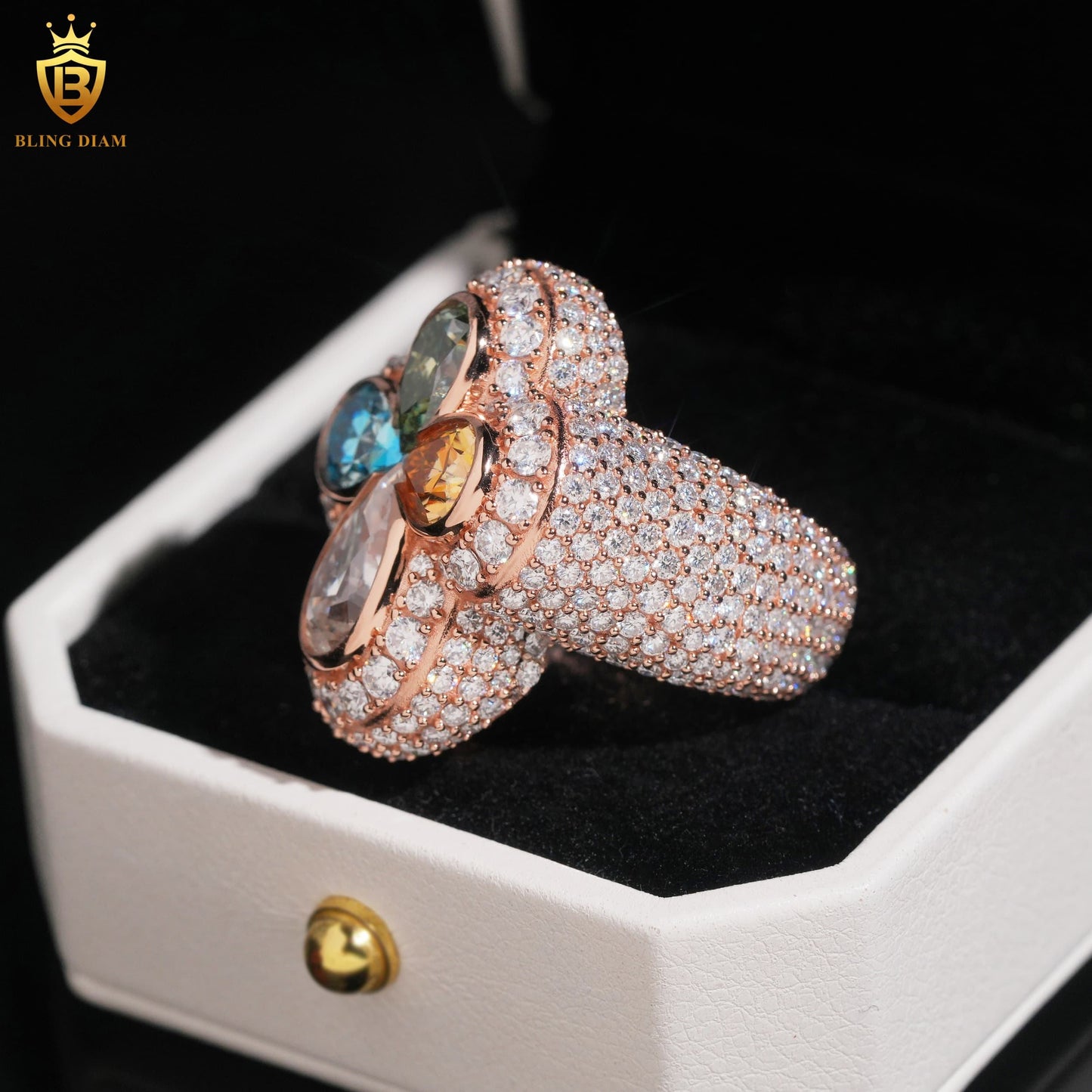 Iced-out cross ring
