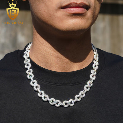 13mm 925 Sterling Silver moissanite chain