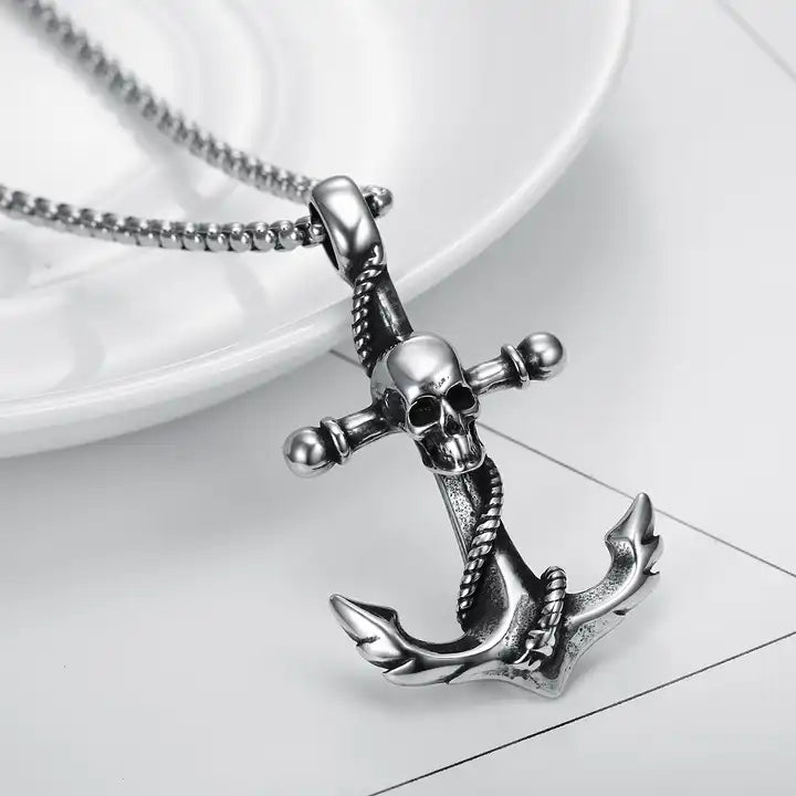 Anchor Skull Necklace