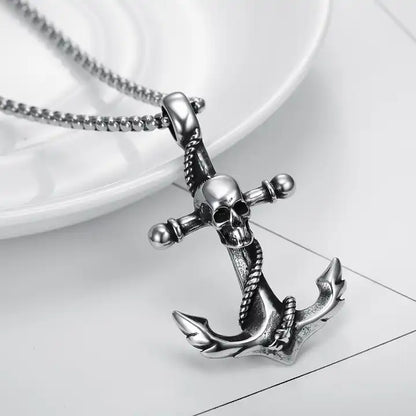 Anchor Skull Necklace