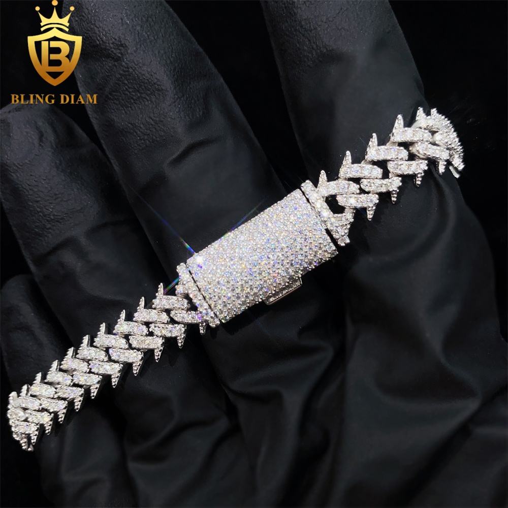 Spike 10mm 925 Silver VVS Moissanite chain