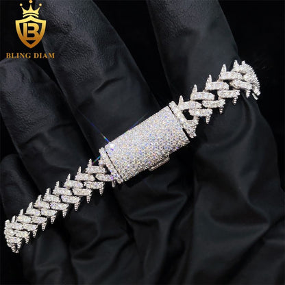 Spike 10mm 925 Silver VVS Moissanite chain