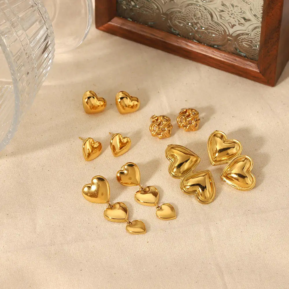 Love Heart Shape Pendant Earrings
