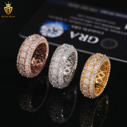 Square stone iced-out ring
