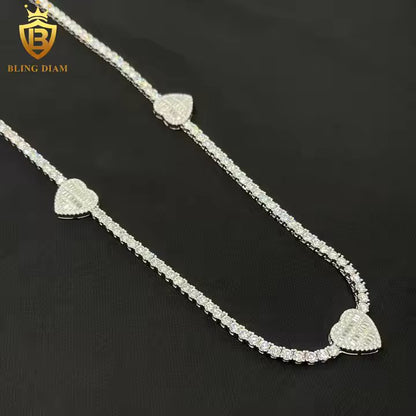 Triple Heart Tennis Necklace
