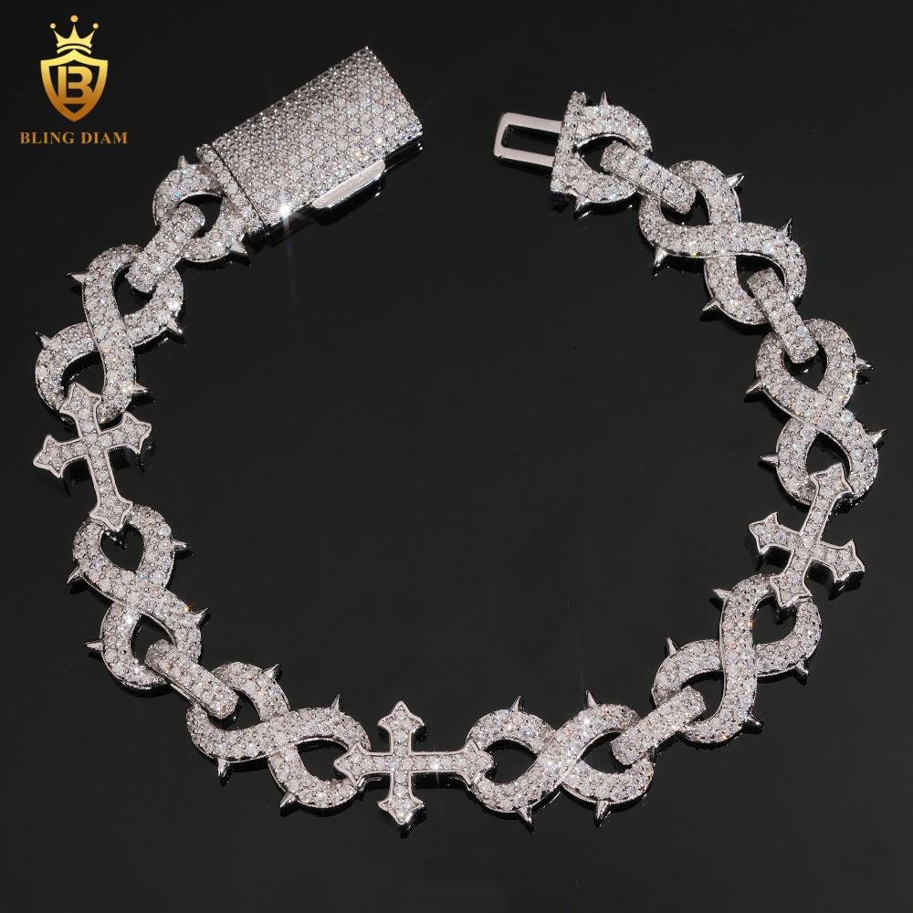 Thorn Cross Infinity Moissanite Bracelet
