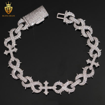 Thorn Cross Infinity Moissanite Bracelet