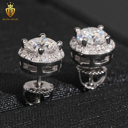 VVS Round Brilliant Moissanite Stud Earrings
