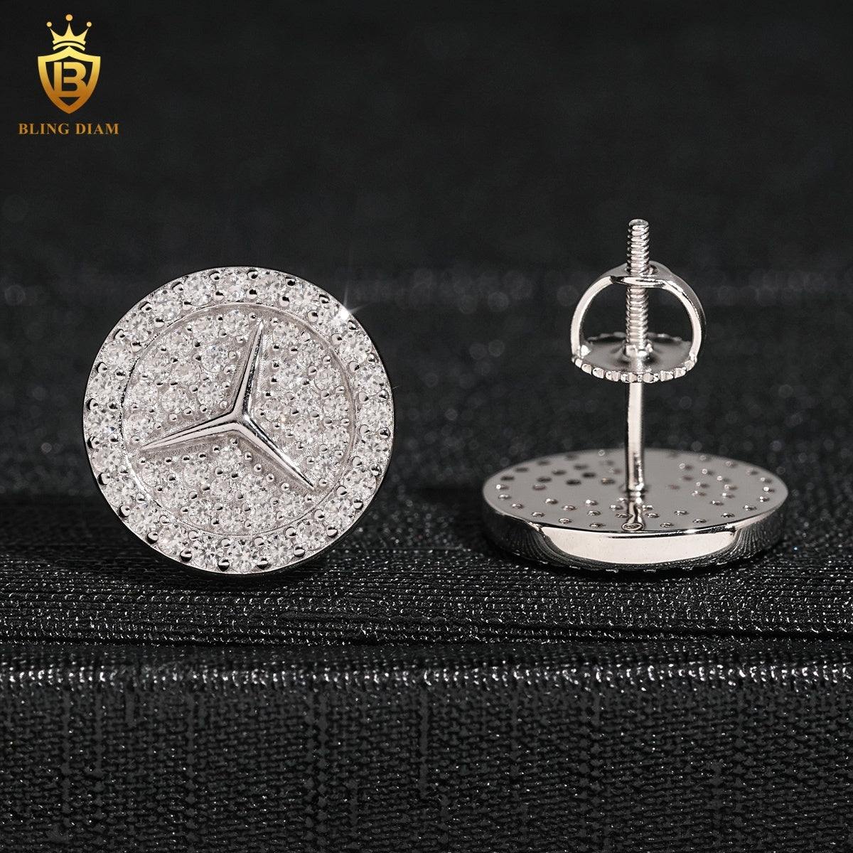 VVS1 Iced-Out Moissanite Stud Earrings