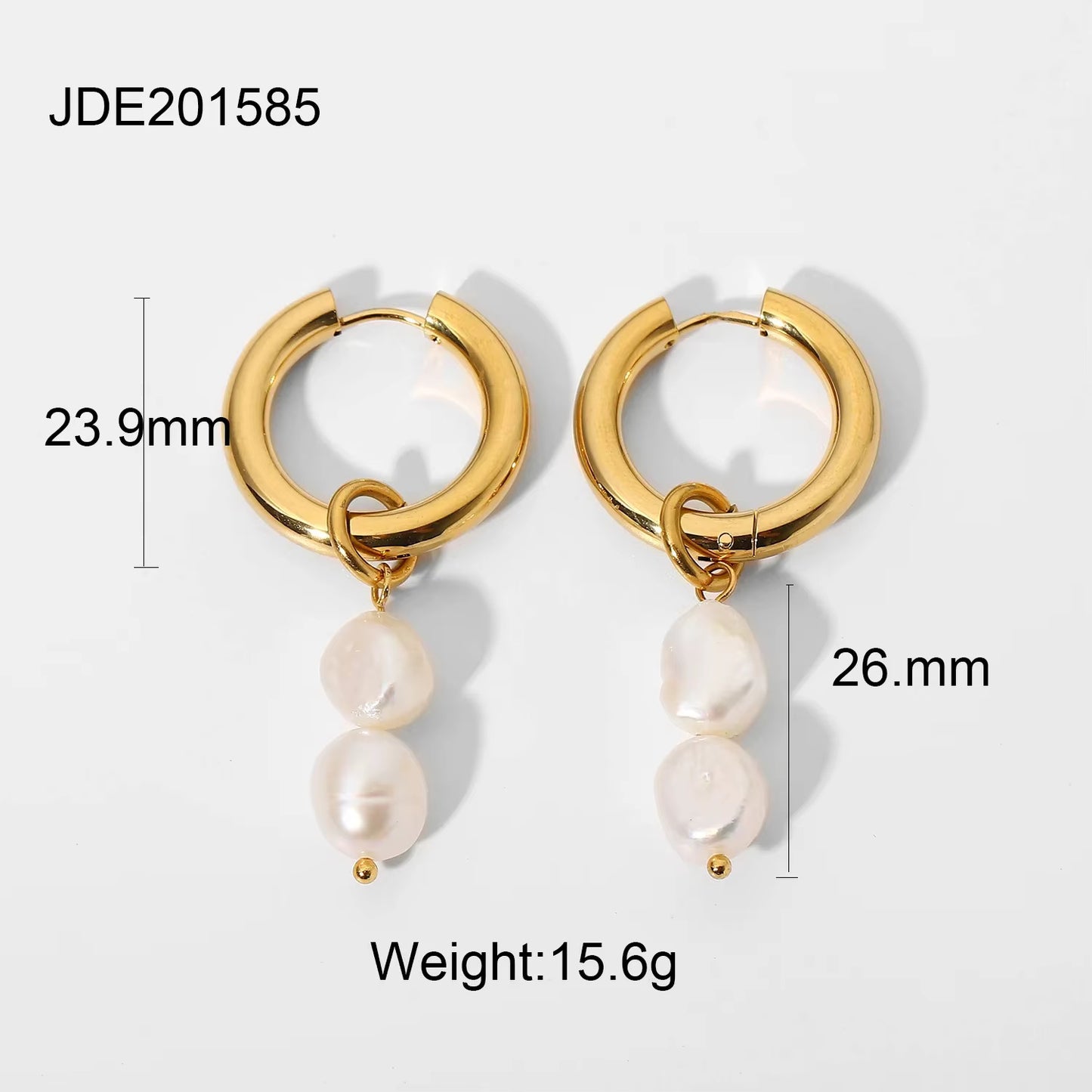Pearl Stud Hoop Earrings