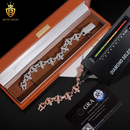 Cross Moissanite Cuban Bracelet