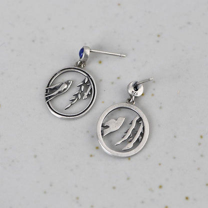 Swallow Leaves Lapis Lazuli Earrings