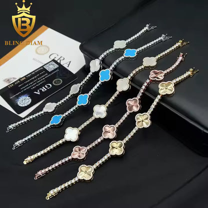 Multicolor Clover Tennis Bracelet