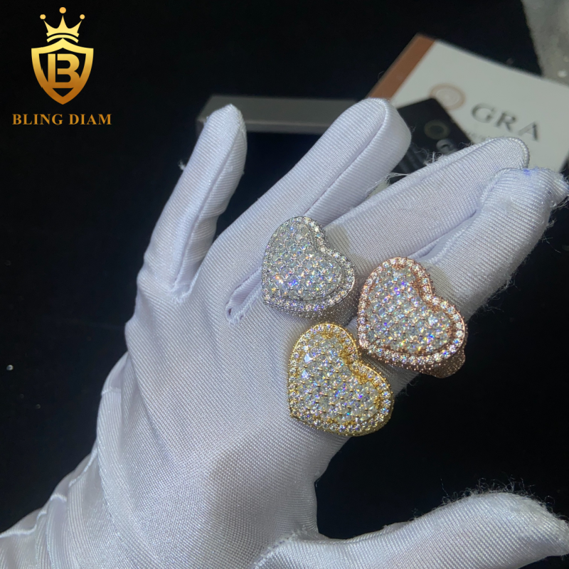 Heart-shaped moissanite ring