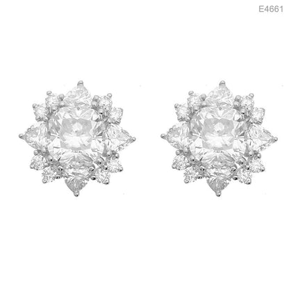 Moissanite Floral Earrings